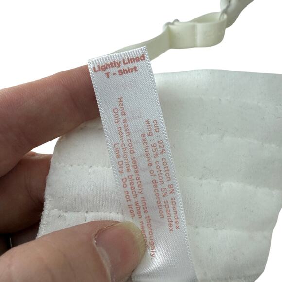 Lane Bryant Cacique Lightly Lined T-Shirt Bra White Cream Square 46D - Picture 5 of 6